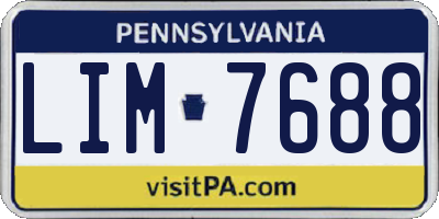 PA license plate LIM7688
