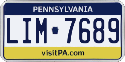 PA license plate LIM7689