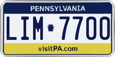 PA license plate LIM7700