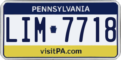 PA license plate LIM7718