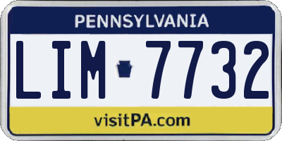PA license plate LIM7732