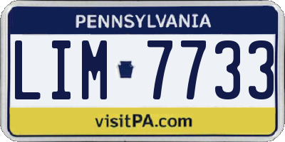 PA license plate LIM7733