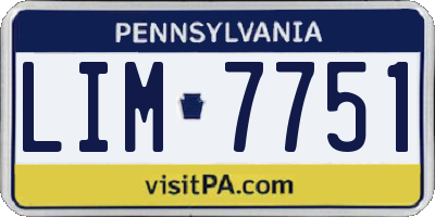PA license plate LIM7751