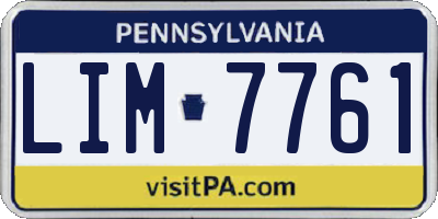 PA license plate LIM7761