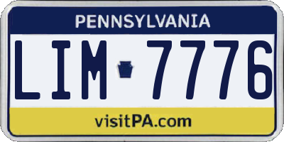 PA license plate LIM7776