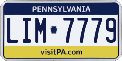 PA license plate LIM7779