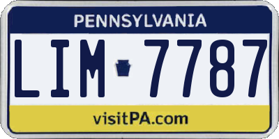 PA license plate LIM7787