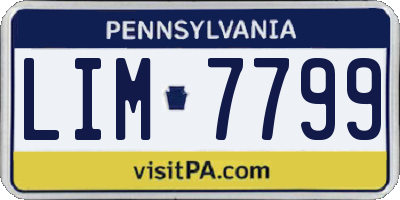 PA license plate LIM7799
