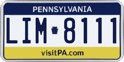 PA license plate LIM8111