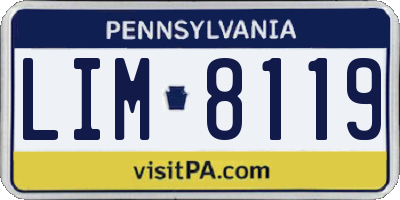 PA license plate LIM8119