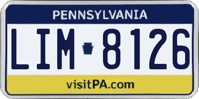 PA license plate LIM8126
