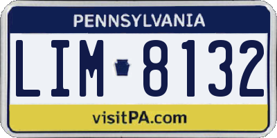 PA license plate LIM8132