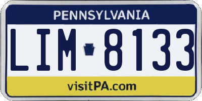 PA license plate LIM8133