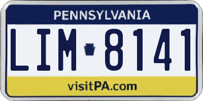 PA license plate LIM8141