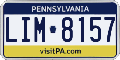 PA license plate LIM8157