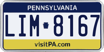 PA license plate LIM8167