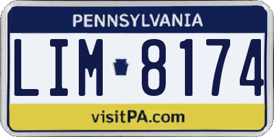 PA license plate LIM8174