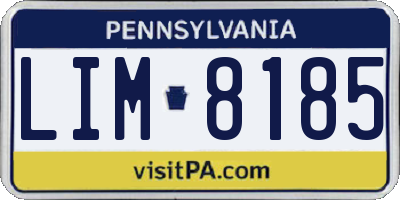 PA license plate LIM8185