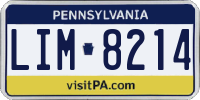 PA license plate LIM8214