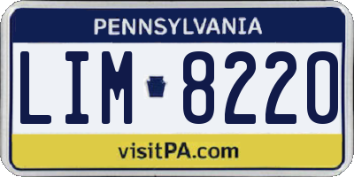 PA license plate LIM8220