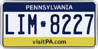 PA license plate LIM8227