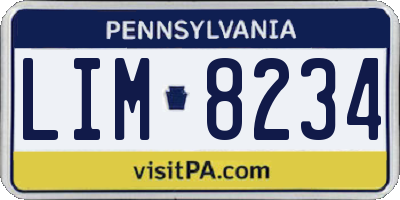 PA license plate LIM8234