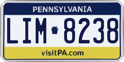 PA license plate LIM8238