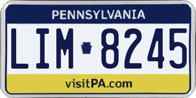 PA license plate LIM8245