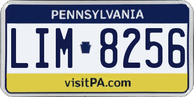 PA license plate LIM8256