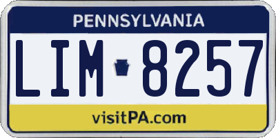 PA license plate LIM8257