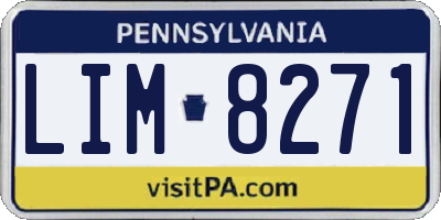 PA license plate LIM8271