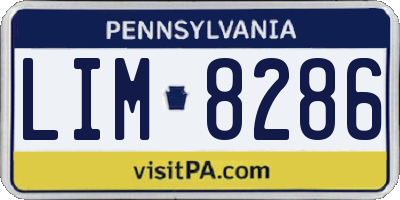 PA license plate LIM8286