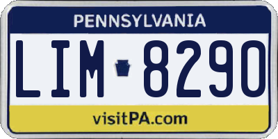 PA license plate LIM8290