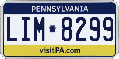 PA license plate LIM8299