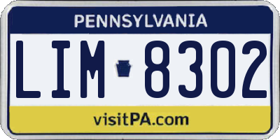 PA license plate LIM8302