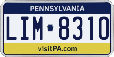 PA license plate LIM8310