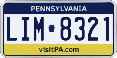 PA license plate LIM8321