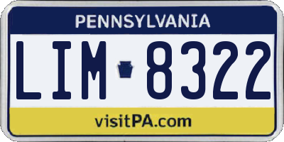 PA license plate LIM8322