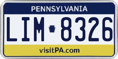 PA license plate LIM8326
