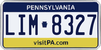 PA license plate LIM8327