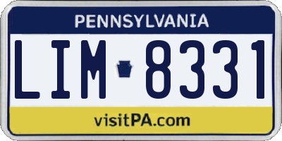 PA license plate LIM8331