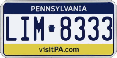 PA license plate LIM8333
