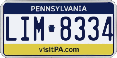 PA license plate LIM8334