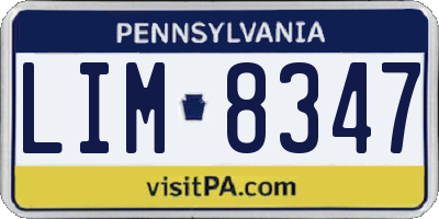 PA license plate LIM8347