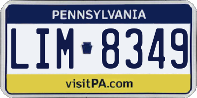 PA license plate LIM8349