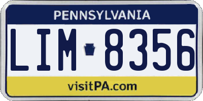 PA license plate LIM8356