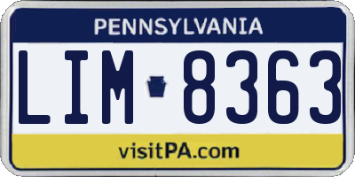 PA license plate LIM8363