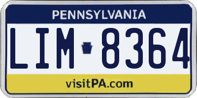 PA license plate LIM8364