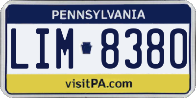 PA license plate LIM8380