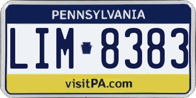 PA license plate LIM8383